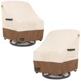 thumbnail image 1 of Anartcle Outdoor Swivel Rocker Chair Cover 2 Pack Patio Swivel Chair Covers For Outdoor Furniture(28W X 33D X 38.5H Inch) Rocking Chair Covers Waterproof Beige&Brown., 1 of 5