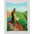 thumbnail image 1 of Adventure Tapestry, Man with a Backpack his Back Turned Standing on Top of a Mountain Hiking, Wall Hanging for Bedroom Living Room Dorm Decor, 40W X 60L Inches, Multicolor, by Ambesonne, 1 of 2