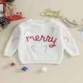 thumbnail image 2 of Chandails de Noël pour Bébé Manches Longues Broderie Canne de Bonbon, 2 of 9