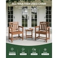 thumbnail image 7 of Harbweb HDPE Patio Dining Chairs Set of 2, All-Weather Armchair, Teak, 7 of 7