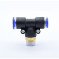 thumbnail image 1 of 10pcs T Type PB 4 6 8 10 12mm- M5" 1/8" 1/4" 3/8" 1/2" Male Threaded Tee Pneumatic Fittings Quick Connection-peg ,Long Lasting, 1 of 2