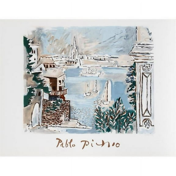 Pablo Picasso 2358 Passage De Dinard- Lithograph on Paper 29 In. x 22 In. - Blue- Green- White