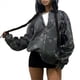 thumbnail image 2 of Sudadera con Capucha y Estampado de Estrellas con Cremallera para Mujer, Sudaderas , Conjuntos de Moda de Otoño, Ropa de Pareja de Forro Y2K. Gris Pizarra S, 2 of 10