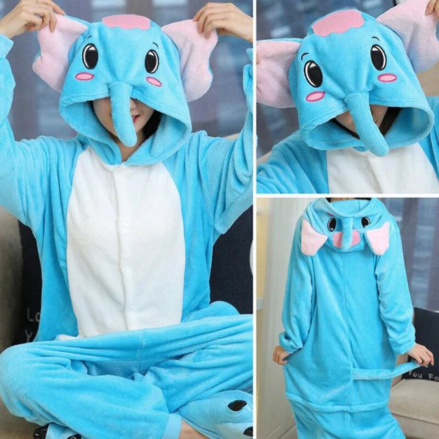 Kigurumi Unisex Adulto Cosplay Animal Onesie Disfraz de Halloween Navidad Pijamas de una pieza Ropa de dormir de franela de invierno para mujeres y hombres