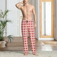 thumbnail image 4 of Salouo Checkered Christmas With Snowflakes Print Pajama Pants for Men, Lounge Pants Elastic Waistband Casual Men's sleepwear Loungewear Sleep Pajama Pant -Large, 4 of 7