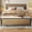 Retro Brown - Wooden, variant on Queen Bed Frame, Queen Size Bed Frame with Wood Headboard and Footboard, Under Bed Storage, 800lbs, Retro