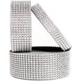 thumbnail image 1 of 10 Yards Diamond Sparkling Rhinestone Mesh Ribbon Roll for Arts & Crafts, Event Decorations, Wedding Cake, Birthdays, Baby Shower (Silver, 2cm(4 Rows) X10YD), 1 of 5