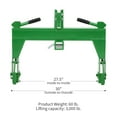 thumbnail image 2 of Adaptateur d'Attelage Rapide à 3 Points, Adaptateur Robuste pour Récepteur d'Attelage de Remorque de 2 Pouces vers la Catégorie 1, Capacité de Levage de 3000 Lb, Réglable à 5 Niveaux, Rouge Vert Noir Orange, 2 of 7