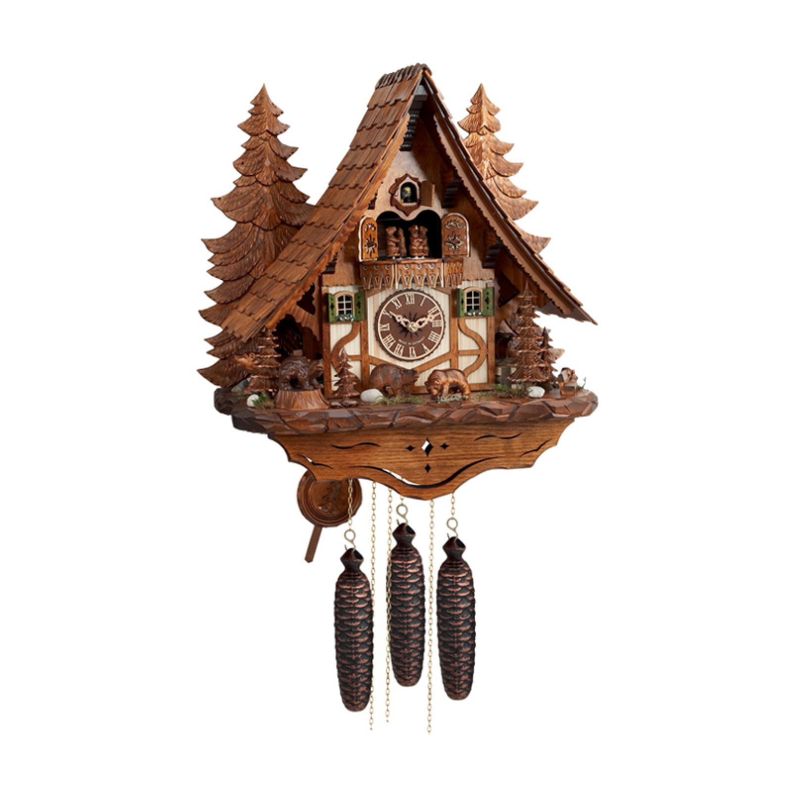 River City Clocks MD88018 Dancing Bears in the Forest Musical Chalet