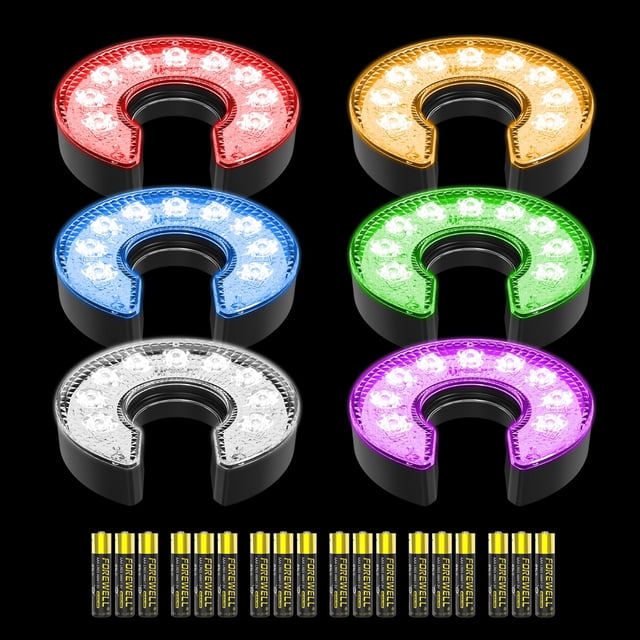 Luces LED para hoyo de golf KINGTOP, paquete de 6, a pilas