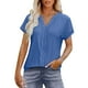 thumbnail image 1 of Eres Más Que una Camisa de Puntuación de Prueba Sexy de Manga Corta Lentejuelas Suelta Camisa de Blusa con Cuello en V, Poliéster, 1 of 9