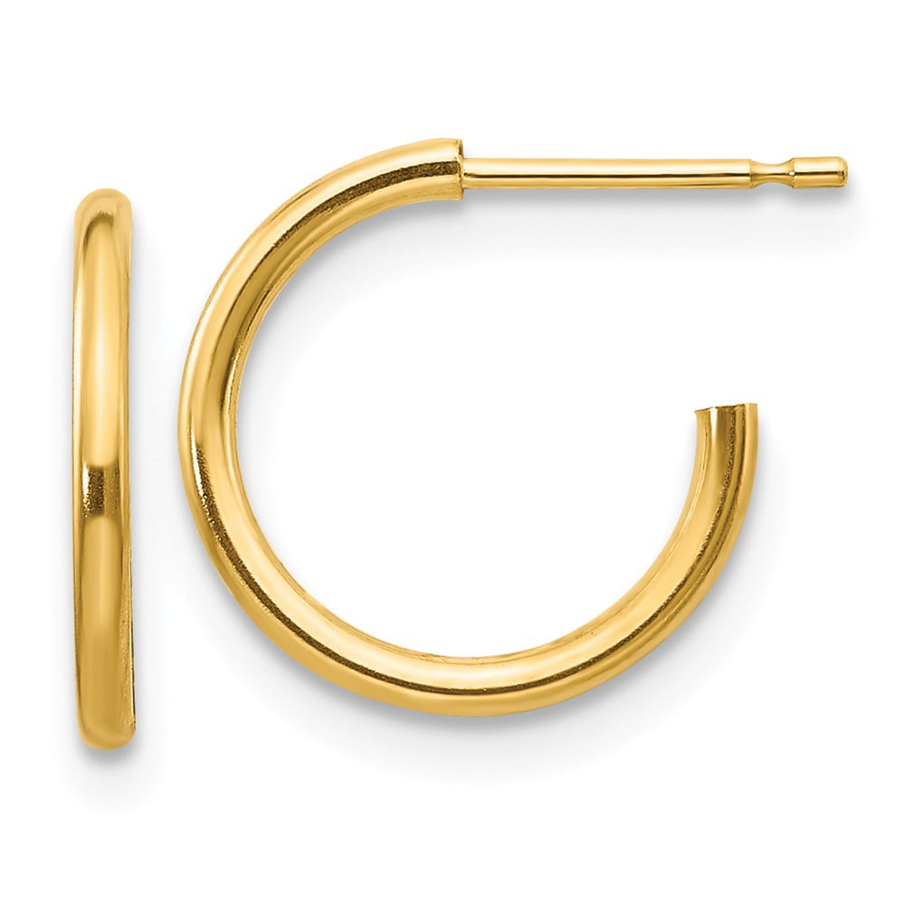 Diamond2Deal - 14k Yellow Gold Solid Hoop Screw back Earring for Women ...