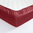 thumbnail image 3 of Mellanni 3 Piece 100% Cotton Bed Sheet Set, 400 Thread Count, Deep Pocket, Twin, Burgundy, 3 of 7