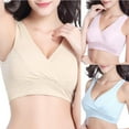 thumbnail image 4 of Valcatch 2Pack Breast Feeding Maternity Bras Sleep Nursing Bras Women Pregnant Feeding Underwear M-3XL/Blue+Skin, 4 of 9