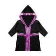 thumbnail image 5 of Yeahdor Girls Boys Boxing Robe for Kids Muay Thai Kickboxing Bjj Boxer Training Outfit Black&Pink 10, 5 of 7
