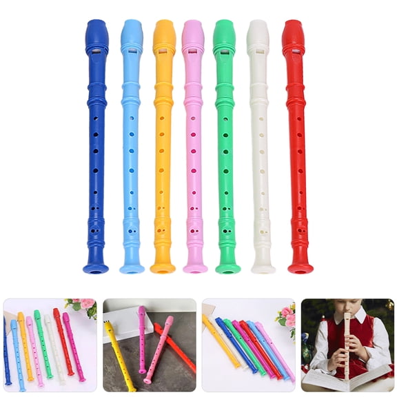 WRITWAA 7-Piece ABS Soprano Recorder Set 8-Hole Flute for Classroom, Music Lessons, and Performance - Assorted Colors
