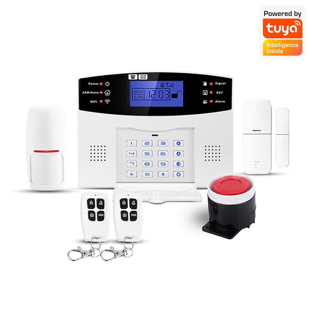 Alarm System Kit Auto Dial GSM+WiFi Home Wireless Alarm System GSM Home Alarm System Motion Sensor Door/Window Sensor Remote Control