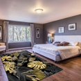 thumbnail image 4 of Black Gold Tropical Plants and Flowers Area Rug, Modern Light Luxury Pattern Rugs Color Long Indoor Non-Slip Washable Carpet,Suitable for Entrance Hall,Living Room,Kitchen(4x5ft, 4 of 7