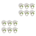 thumbnail image 1 of sweethay Servilletero de flores artificiales de 6 piezas, soporte colorido extraíble, festival, ceremonia, decoración de Navidad, casa, regalo Blanco 2Conjunto, 1 of 6
