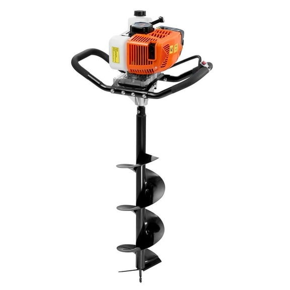 STAWAY 63CC Gas Post Hole Digger - 2400W Power Auger with 8" Drill Bits, Heavy Duty, Ergonomic Design for Fence Posts & Tree Planting