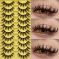 thumbnail image 1 of 10 Pares/Paquete de Pestañas Postizas Ojo de Gato Ojo de Zorro Ángel Mink Sintético Ultra-Largas Rizadas y Esponjosas 6D Pestañas Falsas Maquillaje Natural, 1 of 5