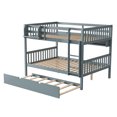 thumbnail image 2 of Ouyessir Wood Full over Full Bunk Bed with Trundle and Built-in Shelves, Convertible to 2 Full Size Platform Bed, Kids Bunk Bed with Ladder and Safety Rails, 2 of 9