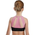 thumbnail image 2 of Manyakai Kids Girls Crop Tops Cutout Back Mesh Patchwork Workout Crop Tank Tops Jazz Hip Hop Dance Pink 16, 2 of 5