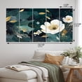 thumbnail image 4 of Designart "Chaotic Beauty in White and Teal Plants I" Floral Metal Wall Decor Set, 4 of 5
