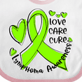 thumbnail image 4 of Inktastic Love, Care, Cure Lymphoma Awareness Lime Green Ribbon Hearts Boys or Girls Baby Bib, 4 of 4