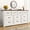 Antique White, variant on ChVans Farmhouse 10 Drawers Dresser for Bedroom, 63'' Wide Wood Rustic Chest of Drawers with Natural Texture, Vintage Design, Large Storage Dressers Organizer for Living Room, Hallway