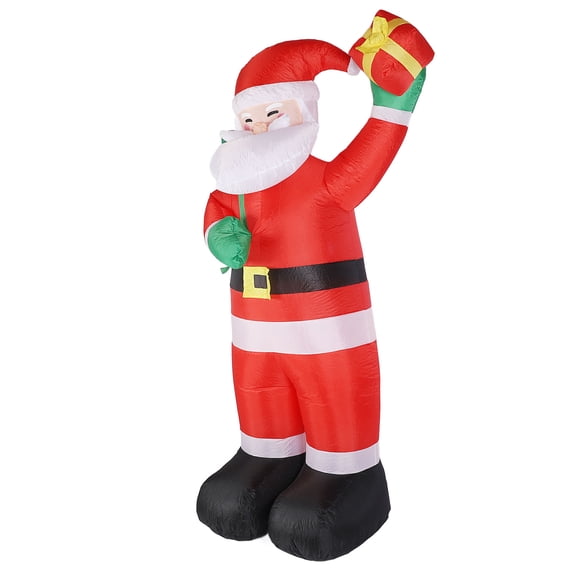 7.87FT Inflatable Santa with LED Light ,Decorative Christmas Inflatable Santa Decoration,Weatherproof Blow Up Xmas Standing Santa for Outdoor Lawn Garden