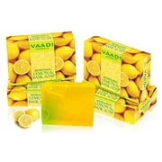 Vaadi Herbals Lemon & Basil Oil Bar Soap, 5.3 Ounce Each (Pack Of 4).
