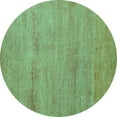 thumbnail image 1 of Ahgly Company Indoor Round Abstract Turquoise Blue Modern Area Rugs, 6' Round, 1 of 4