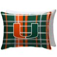 thumbnail image 2 of Green Miami Hurricanes 20'' x 26'' Plaid Sherpa Bed Pillow, 2 of 2
