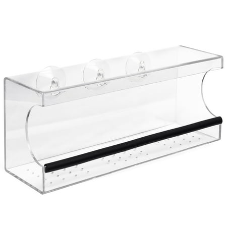 Birds Choice Hanging - Best Choice Products Extra Wide Acrylic Window Bird Feeder w/ Padded Perch, Drain Holes, & Removable Tray - Clear
