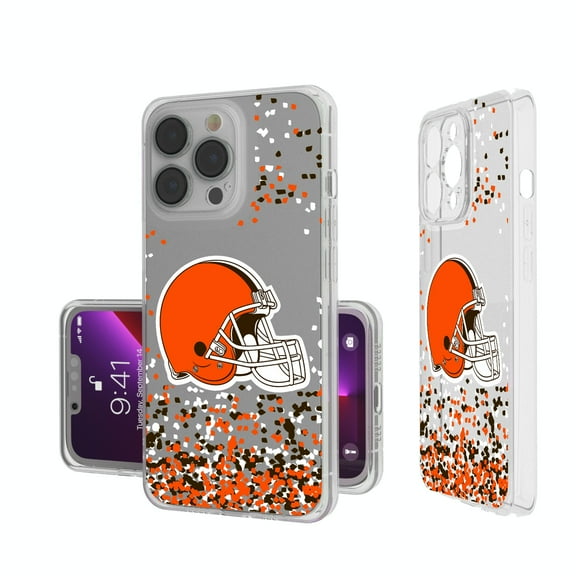 Cleveland Browns iPhone Clear Case with Confetti Design