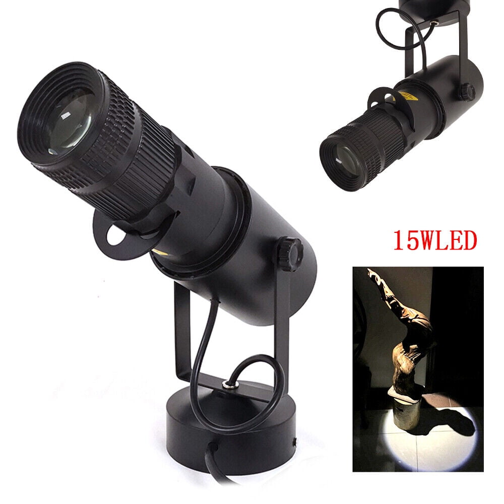 15W White Pin LED Spot Disco Stage Light 4 Apertures Adjustable Manual Focus