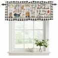 thumbnail image 2 of 2 Pack Valances for Windows, Kitchenware Gnomes Window Valances for Living Room/Bedroom/Bathroom, Kitchen Cooking Tool Retro Plaid Light Filtering Kitchen Curtain Valance 54"W x18" L, 2 of 9