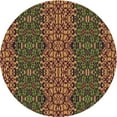 thumbnail image 1 of Ahgly Tapis Rond Lavable en Machine Intérieur Transitionnel Brun Cannelle, 5 Pieds Rond, 1 of 7