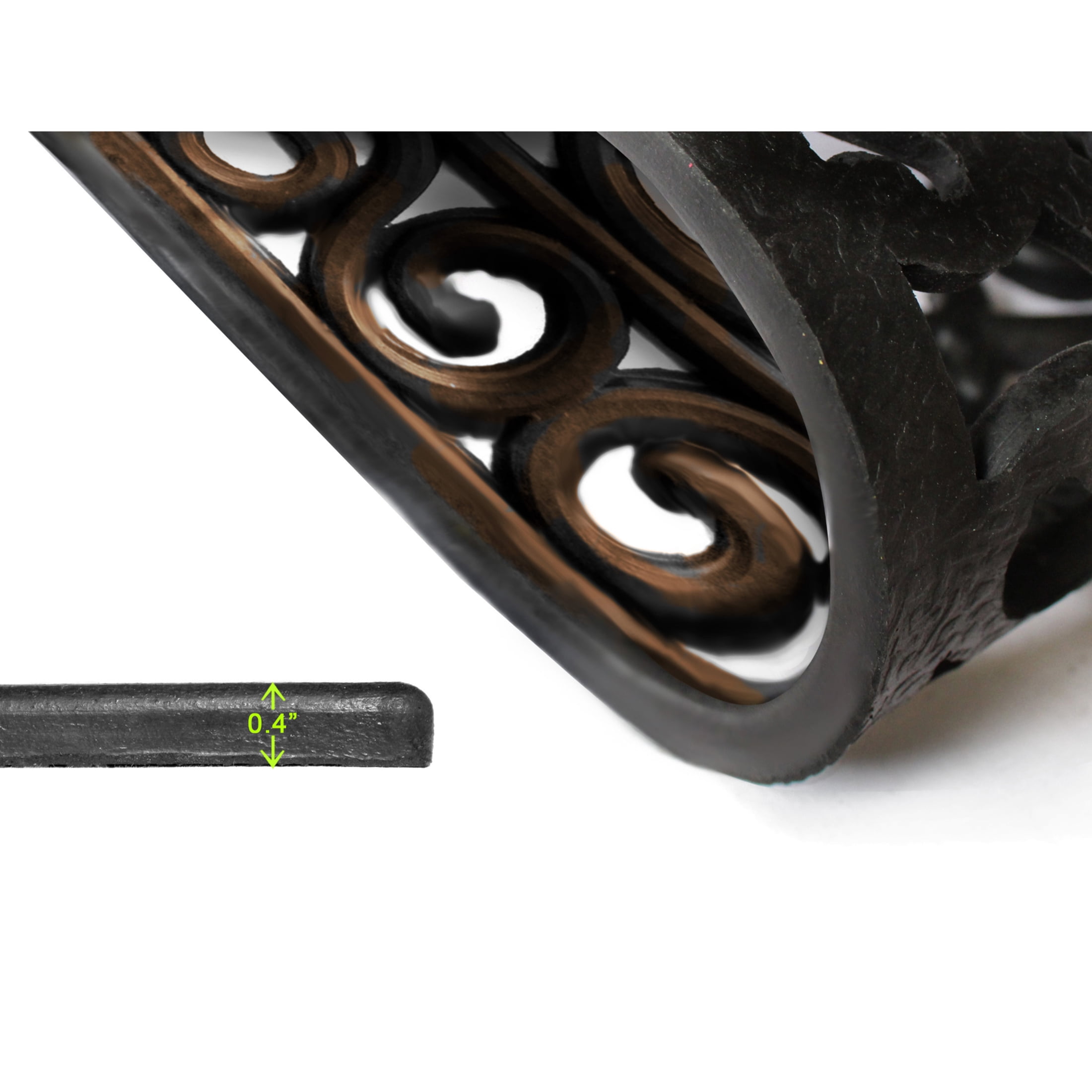 RugSmith Bronze Moulded Trellis Half-round Rubber Doormat, 18"x30"