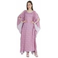 thumbnail image 4 of Moomaya Boat Neck Caftan Rayon Cover Up Printed Cold Shoulder Kaftan Maxi Dress, 4 of 7