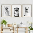 thumbnail image 2 of 3Pcs/Set Funny Bathroom Wall Art Animals Dogs Cats Poster and Prints Toilet Paper Black and White Artwork (Framed canvas) Canvas Paintings for Bathroom Wall Decoration(Framed canvas), 2 of 6