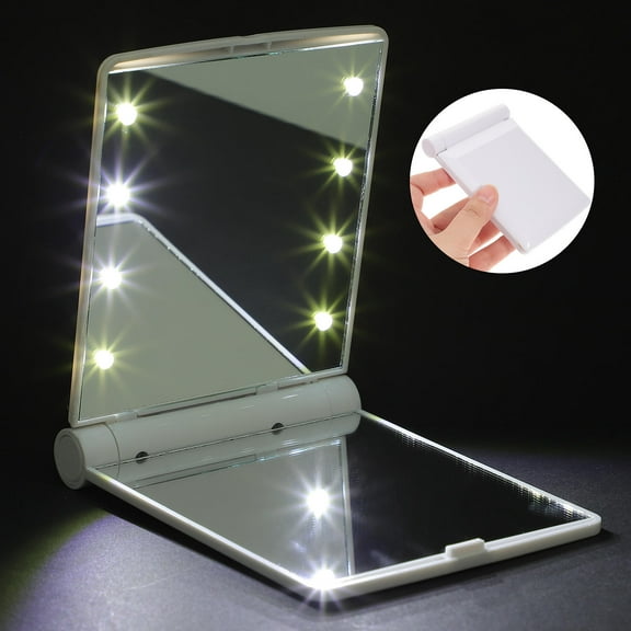 ELAYARD Rechargeable Portable White LED Makeup Mirror with Clear for Precise Beauty Application