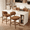 Brown, variant on Hawsaiy Counter Height Bar Stools Set of 2, Mid Century Modern Boucle Barstools with Solid Wood Frame, Upholstered Kitchen Island Stools with Backrest & Footrest, Green