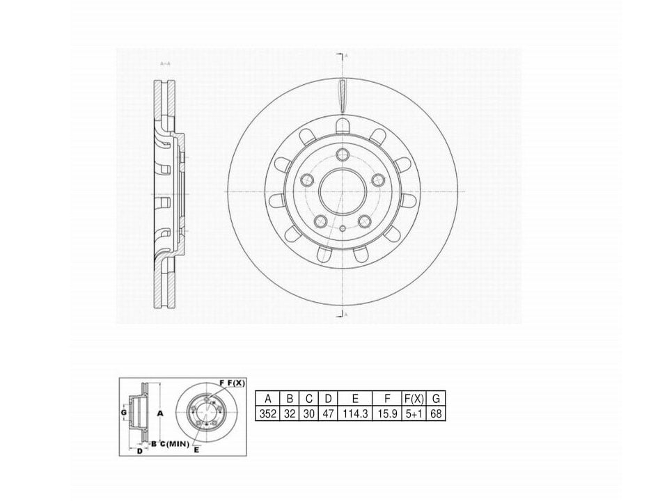 UltraHC Coated High Carbon Brake Rotor, Front UR003723, Ford Explorer 2019-2013