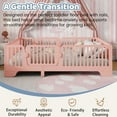 thumbnail image 3 of Mirightone Full Montessori Bed with Rails and Doors, Wood Bed Frame Full with Slats, No Box Spring Needed, Pink, 3 of 9