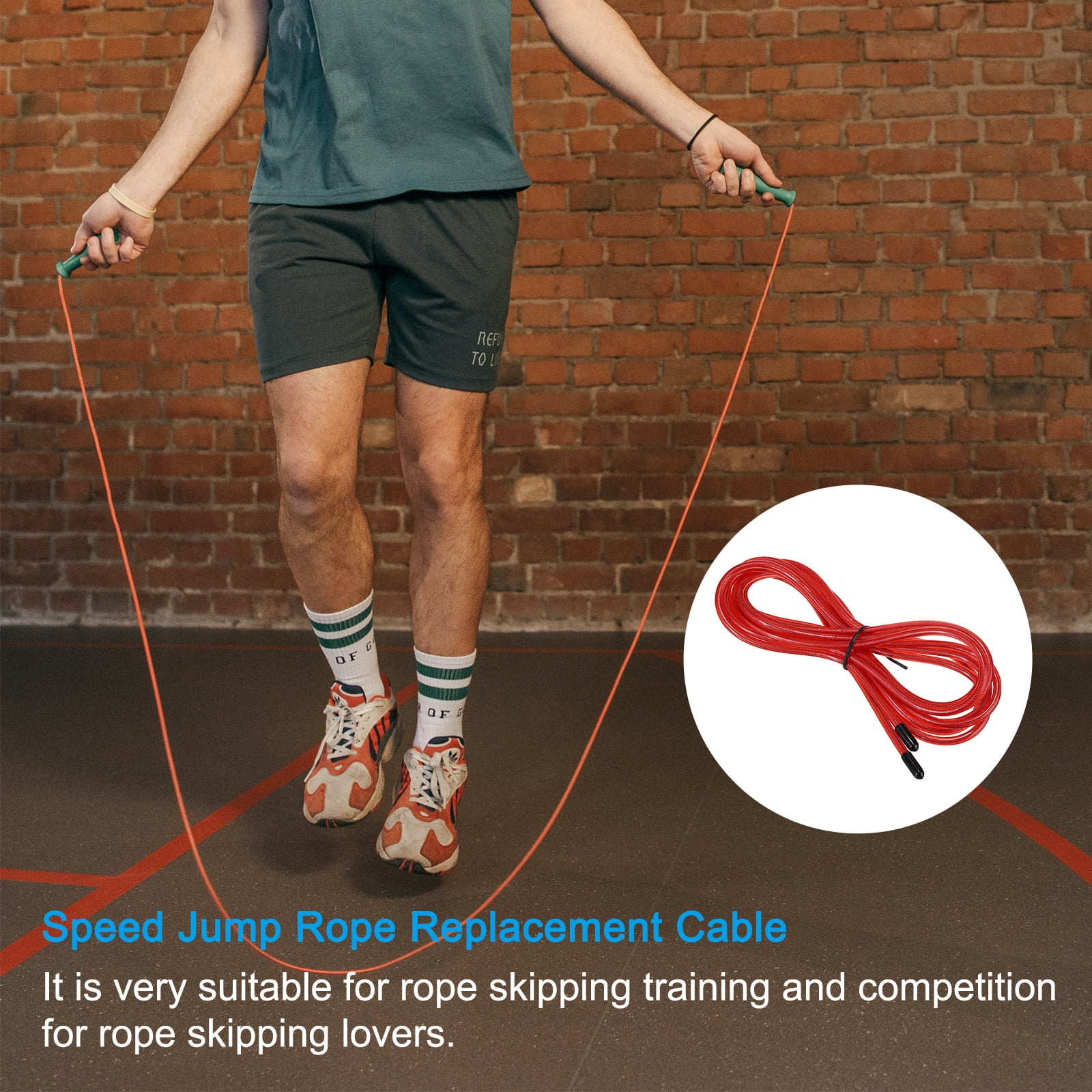 Uxcell 10Ft Speed Jump Rope Replacement Cable 4.5mm Professional Skipping Rope Replacement Red 4 Pack