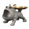 thumbnail image 4 of Chien de Bureau Plateau de Rangement Statue Chien Figurine Table Décoration Boîte de Rangement Résine Chien Brun, 4 of 9