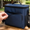 thumbnail image 4 of Red Oxford Cloth 10X9X7 Inch, Insulated Lunch Tote, Lunch Bag with Shoulder Strap, Picnic Bag, Cooler Lunch Bag, Leak-Proof Reusable Thermal Tote with Front Pocket, Side Mesh, 4 of 6