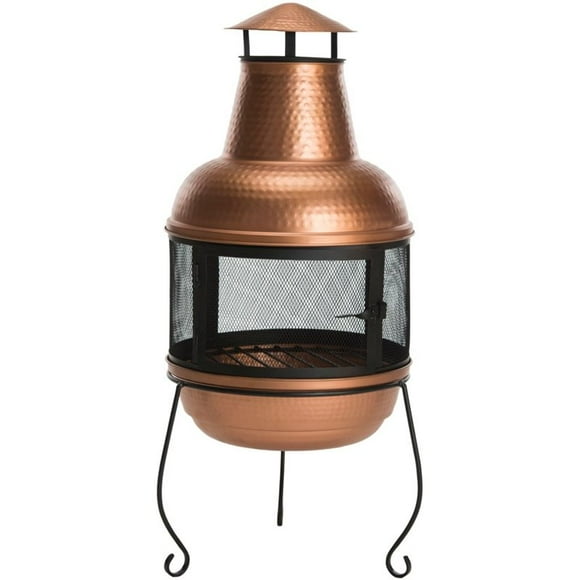 Safavieh Lima Chiminea Fireplace in Copper and Black